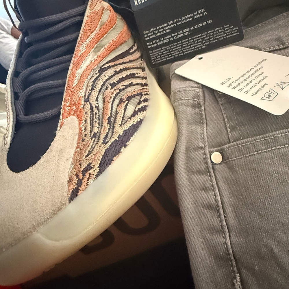 adidas High-Top Trainer in Black, Orange & Cream(Yeezy Boot)